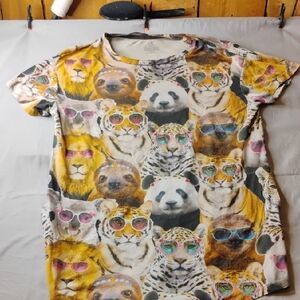 Animal Print Adult Sleep Shirt W/Pockets